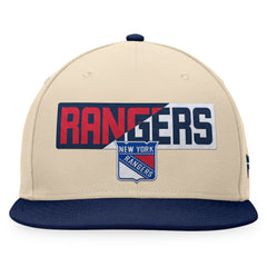 New York Rangers Fanatics Goalaso Snapback Hat - Cream/Navy | US 200542917