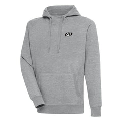 Carolina Hurricanes Antigua Metallic Logo Victory Pullover Hoodie - Heather Gray | US 200544122