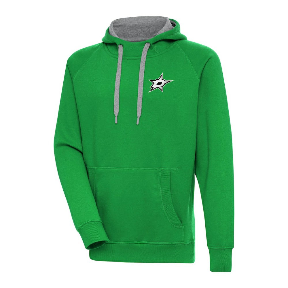 Dallas Stars Antigua Metallic Logo Victory Pullover Hoodie - Kelly Green | US 200544186