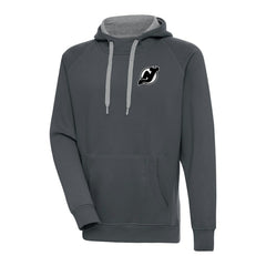 New Jersey Devils Antigua Metallic Logo Victory Pullover Hoodie - Charcoal | US 200544234