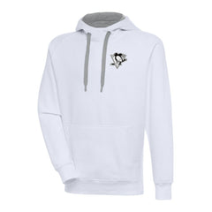 Pittsburgh Penguins Antigua Metallic Logo Victory Pullover Hoodie - White | US 200544256
