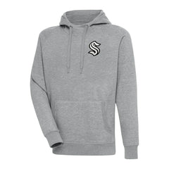 Seattle Kraken Antigua Metallic Logo Victory Pullover Hoodie - Heather Gray | US 200544272