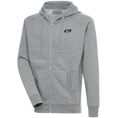 Carolina Hurricanes Antigua Metallic Logo Victory Full-Zip Hoodie - Heather Gray | US 200544444