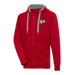 Chicago Blackhawks Antigua Metallic Logo Victory Full-Zip Hoodie - Red | US 200544450