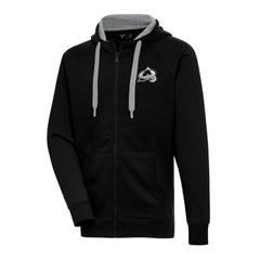Colorado Avalanche Antigua Metallic Logo Victory Full-Zip Hoodie - Black | US 200544454