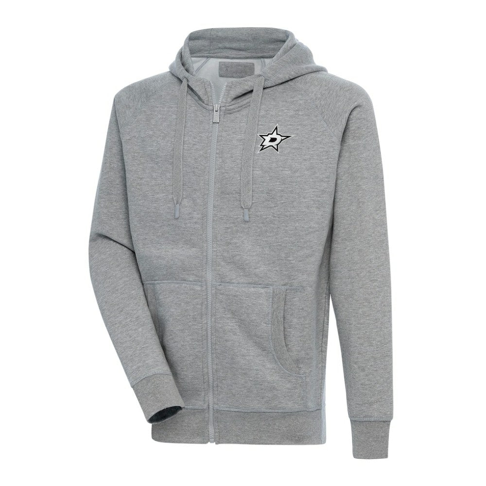 Dallas Stars Antigua Metallic Logo Victory Full-Zip Hoodie - Heather Gray | US 200544459