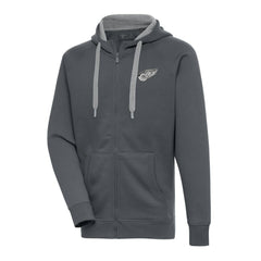 Detroit Red Wings Antigua Metallic Logo Victory Full-Zip Hoodie - Charcoal | US 200544466