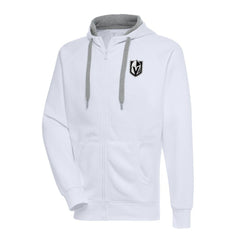 Vegas Golden Knights Antigua Metallic Logo Victory Full-Zip Hoodie - White | US 200544507