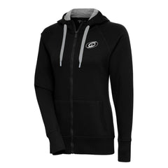 Carolina Hurricanes Antigua Women's Metallic Logo Victory Full-Zip Hoodie - Black | US 200544870