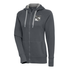 New York Rangers Antigua Women's Metallic Logo Victory Full-Zip Hoodie - Charcoal | US 200544908