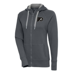 Philadelphia Flyers Antigua Women's Metallic Logo Victory Full-Zip Hoodie - Charcoal | US 200544913