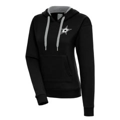 Dallas Stars Antigua Women's Metallic Logo Victory Pullover Hoodie - Black | US 200545027