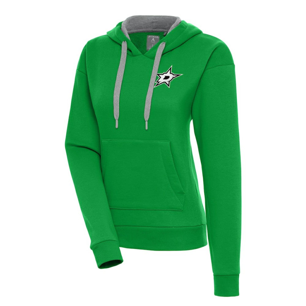 Dallas Stars Antigua Women's Metallic Logo Victory Pullover Hoodie - Kelly Green | US 200545029