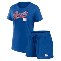 New York Giants Women's Start to Finish T-Shirt & Shorts Combo Pack - Royal T-shirts