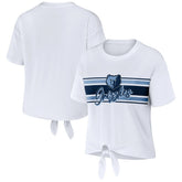 Memphis Grizzlies WEAR by Erin Andrews Women's Tie-Front T-Shirt White outlet