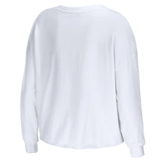 Los Angeles Lakers WEAR by Erin Andrews Women's Cropped Long Sleeve T-Shirt White outlet