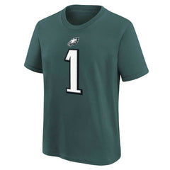 Jalen Hurts Philadelphia Eagles Youth Player Name & Number T-Shirt - Midnight Green T-shirts