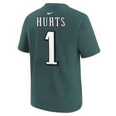 Jalen Hurts Philadelphia Eagles Youth Player Name & Number T-Shirt - Midnight Green T-shirts