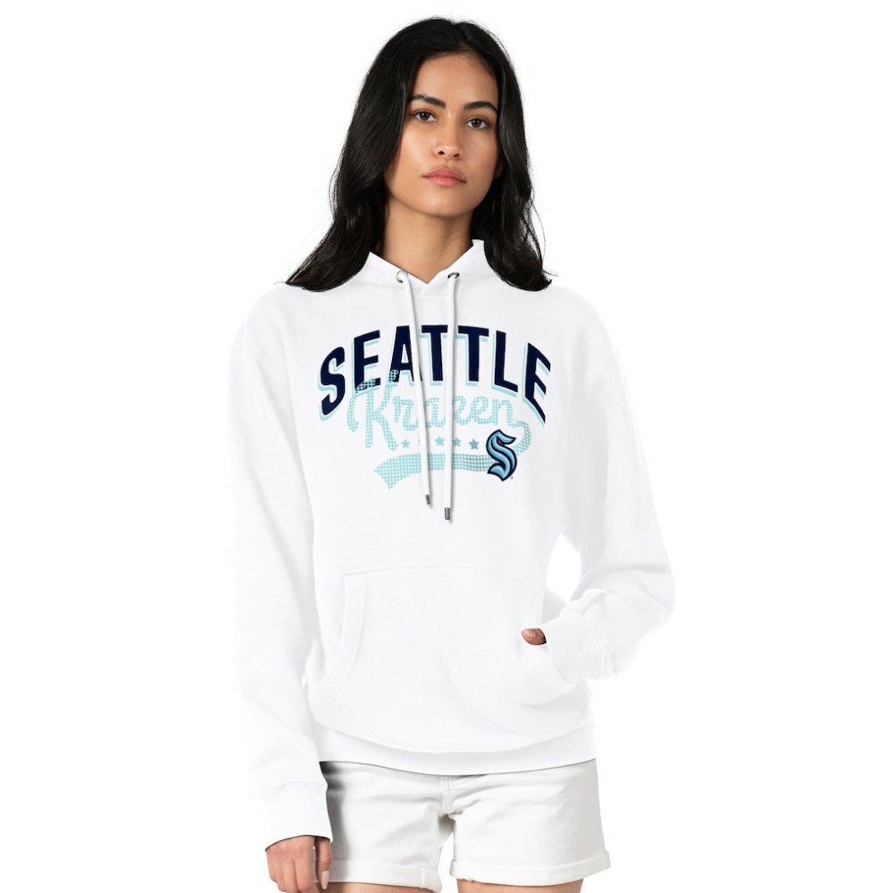 Seattle Kraken G-III 4Her by Carl Banks Women's Filigree Logo Pullover Hoodie – White | US 200553645