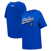 Dallas Mavericks Pro Standard Women's Script Boyfriend T-Shirt Royal outlet