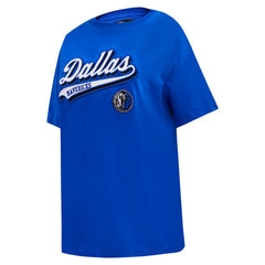 Dallas Mavericks Pro Standard Women's Script Boyfriend T-Shirt Royal outlet