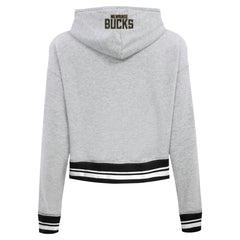 Milwaukee Bucks Pro Standard Women's Script Tail Cropped Pullover Hoodie Heather Gray outlet