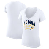 Indiana Pacers G-III 4Her by Carl Banks Women's Super-Slim Fit Lightweight Filigree Logo V-Neck T-Shirt - White