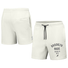 Brooklyn Nets NBA x Staple Heavyweight Fleece Shorts Cream