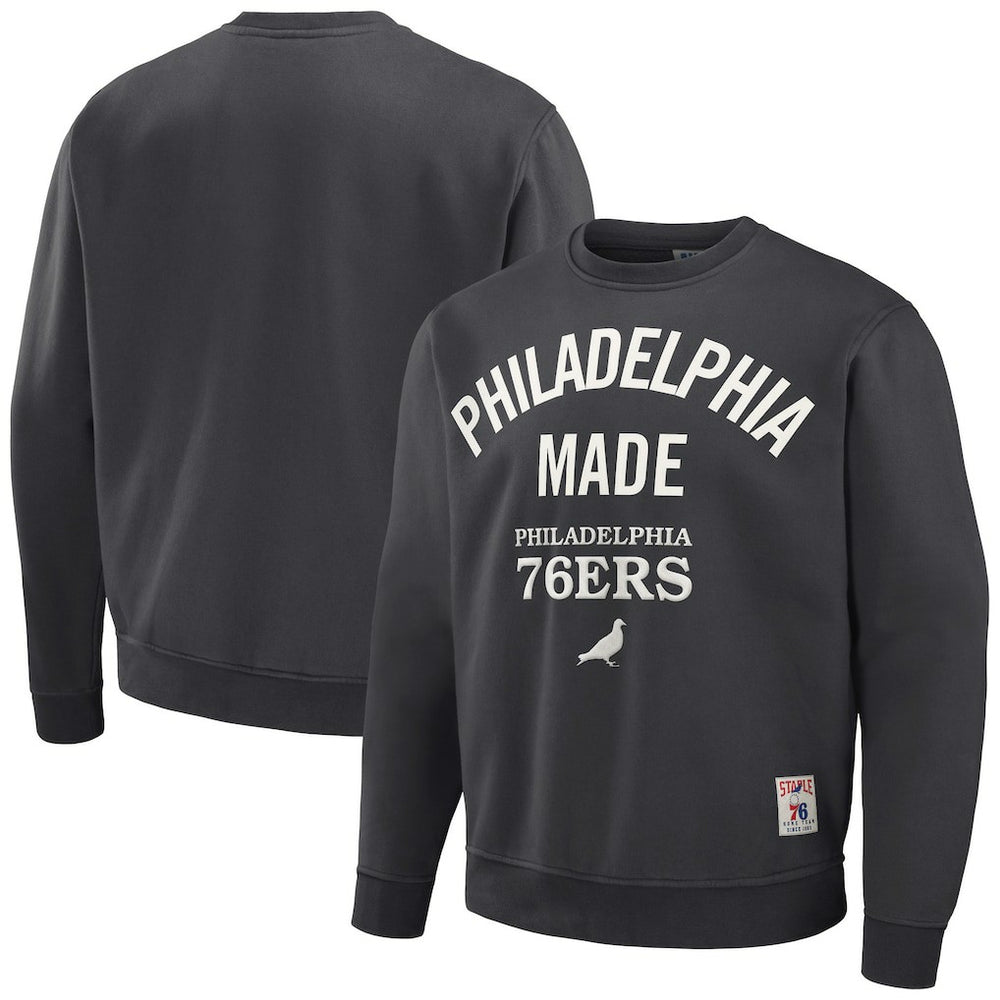 Philadelphia 76ers NBA x Staple Plush Pullover Sweatshirt Anthracite