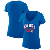 New York Rangers G-III 4Her by Carl Banks Women's Super-Slim Fit Lightweight Filigree Logo V-Neck T-Shirt – Blue | US 200559489