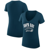 Tampa Bay Lightning G-III 4Her by Carl Banks Women's Super-Slim Fit Lightweight Filigree Logo V-Neck T-Shirt – Navy | US 200559498