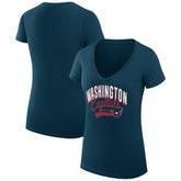 Washington Capitals G-III 4Her by Carl Banks Women's Super-Slim Fit Lightweight Filigree Logo V-Neck T-Shirt – Navy | US 200559501