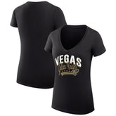 Vegas Golden Knights G-III 4Her by Carl Banks Women's Super-Slim Fit Lightweight Filigree Logo V-Neck T-Shirt – Black | US 200559519