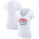 Detroit Red Wings G-III 4Her by Carl Banks Women's Super-Slim Fit Lightweight Filigree Logo V-Neck T-Shirt – White | US 200559571