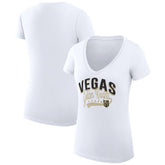 Vegas Golden Knights G-III 4Her by Carl Banks Women's Super-Slim Fit Lightweight Filigree Logo V-Neck T-Shirt – White | US 200559591