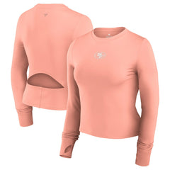 San Francisco 49ers Women's Studio Fitted Long Sleeve Gym Top - Coral Tops