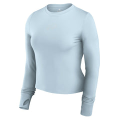 Buffalo Bills Women's Studio Fitted Long Sleeve Gym Top - Light Blue Tops