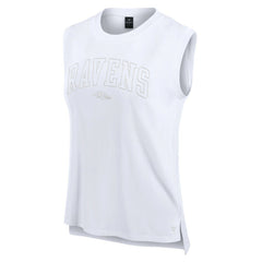 Baltimore Ravens Women's Studio Gym Tank Top - White Tops