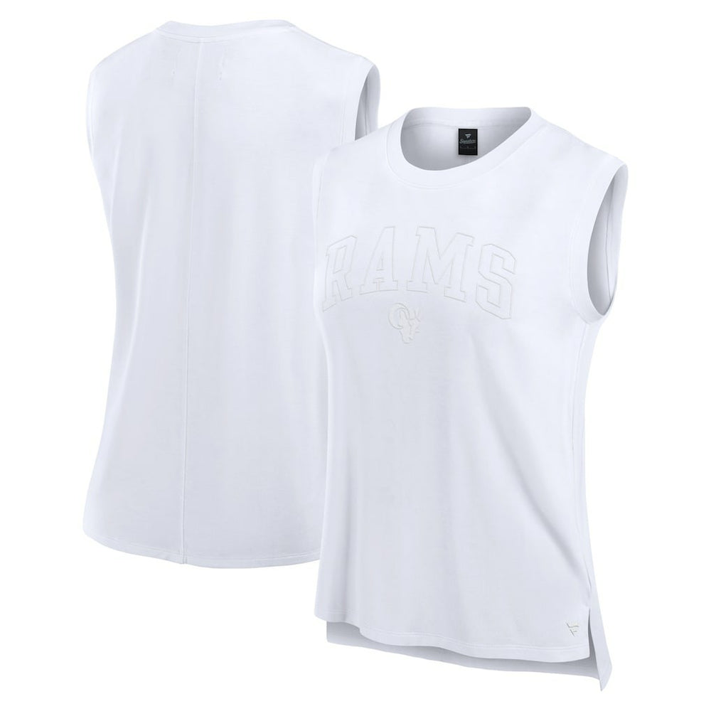 Los Angeles Rams Women's Studio Gym Tank Top - White Tops