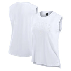 Los Angeles Rams Women's Studio Gym Tank Top - White Tops