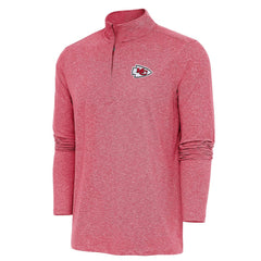 Kansas City Chiefs Antigua Hunk Quarter-Zip Pullover Top - Heather Red Pullover