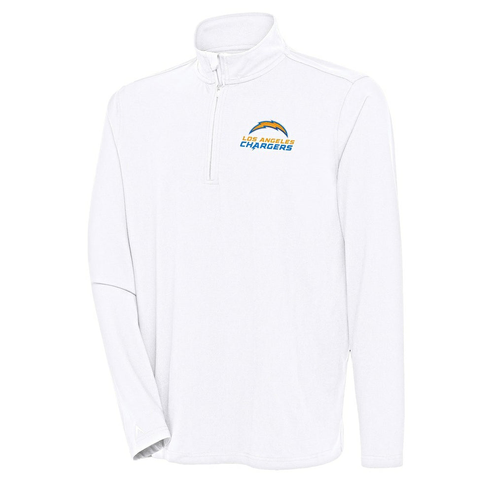 Los Angeles Chargers Antigua Hunk Quarter-Zip Pullover Top - White Pullover