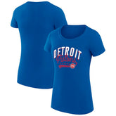 Detroit Pistons G-III 4Her by Carl Banks Women's Super-Slim Fit Lightweight Filigree Logo T-Shirt - Blue