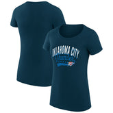 Oklahoma City Thunder G-III 4Her by Carl Banks Women's Super-Slim Fit Lightweight Filigree Logo T-Shirt - Navy