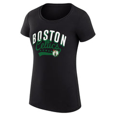 Boston Celtics G-III 4Her by Carl Banks Women's Super-Slim Fit Lightweight Filigree Logo T-Shirt - Black