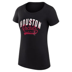 Houston Rockets G-III 4Her by Carl Banks Women's Super-Slim Fit Lightweight Filigree Logo T-Shirt - Black