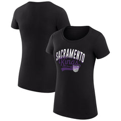 Sacramento Kings G-III 4Her by Carl Banks Women's Super-Slim Fit Lightweight Filigree Logo T-Shirt - Black