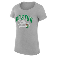 Boston Celtics G-III 4Her by Carl Banks Women's Super-Slim Fit Lightweight Filigree Logo T-Shirt - Heather Gray