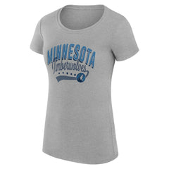 Minnesota Timberwolves G-III 4Her by Carl Banks Women's Super-Slim Fit Lightweight Filigree Logo T-Shirt - Heather Gray