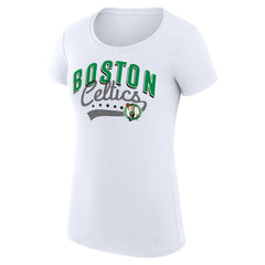 Boston Celtics G-III 4Her by Carl Banks Women's Super-Slim Fit Lightweight Filigree Logo T-Shirt - White